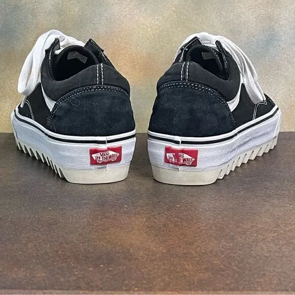 Vans Elevated 1.5" Sawtooth Women's Suede / Canvas Black Sneakers Size 10M - Picture 8 of 16